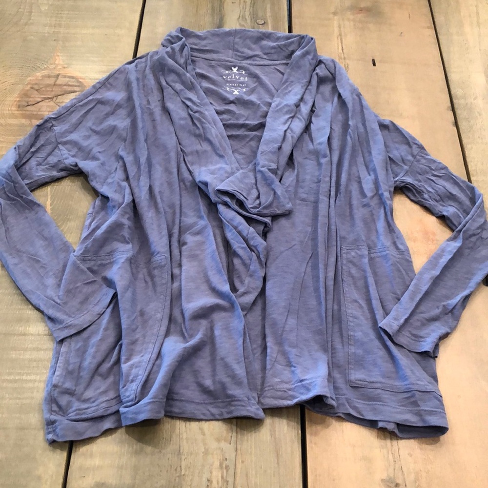 Velvet Open Front Cardigan XS